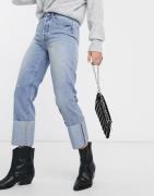 Only - Jeans med lige ben og opsmøget kant i lyseblå wash