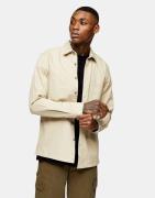 Topman - Smal skjorte med to lommer i beige twill-Neutral