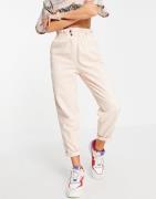 Topshop - Casual peg-bukser med paperbag-waist i lyserød