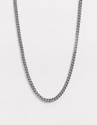 ASOS DESIGN - Kort smal sølvfarvet halskæde i 4mm tykkelse