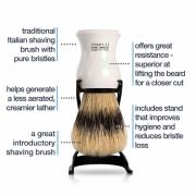 men-ü Barbiere Shaving Brush og Stand - Hvid