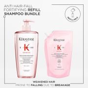 Kérastase Genesis Hydra-Fortifiant Refillable Shampoo And Refill Pouch Duo 500ml For Hair Fall Due To Breakage