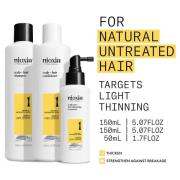 NIOXIN Scalp and Hair Thickening System 1 for Natural Hair with Light Thinning Trial Kit