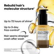 L'Oréal Professionnel Absolut Repair Molecular Bi-Phase Oil for Damaged Hair 30ml, High Shine & Molecular Repair