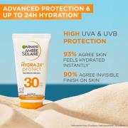 Garnier Ambre Solaire SPF 30 Hydra 24 Hour Protect High Protection UVB & UVA Hydrating Sun Cream Lotion, 50ml