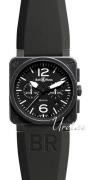 Bell & Ross Herreur BR0394BLACHR Instrument Sort/Gummi 42x42 mm