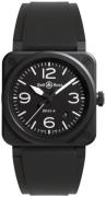 Bell & Ross Herreur BR03A-BL-CE/SRB BR 03 Sort/Gummi Ø41 mm