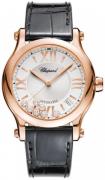 Chopard Dameur 274808-5001 Happy Sport Sølvfarvet/Læder Ø36 mm