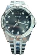 Bulova Herreur 96B394 Crystal Sort/Stål Ø42 mm