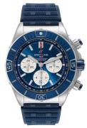 Breitling Herreur AB0136161C1S1 Super Chronomat B01 44 Blå/Gummi