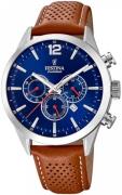 Festina Herreur F20542-3 Timeless Blå/Læder Ø43.5 mm