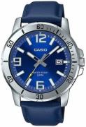 Casio Herreur MTP-VD01L-2BVUDF Classic Blå/Læder Ø45 mm