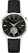 Bulova Herreur 96A317 Aerojet Sort/Læder Ø38 mm
