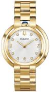 Bulova Dameur 97P125 Diamond Sølvfarvet/Gul guldtonet stål Ø35 mm
