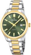 Festina Herreur F20738-2 Classic Grøn/Gul guldtonet stål Ø42 mm