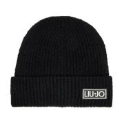 Sort logo beanie til kvinder