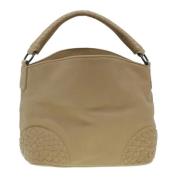 Beige Læder Bottega Veneta Intrecciato Taske