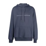 Navy Blue Logo Bomuld Hoodie