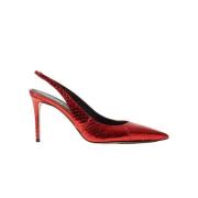 Rød Elaphe Slingback Pumps