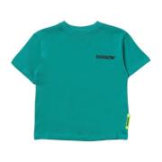 Grøn Smiley Print Børne T-shirt