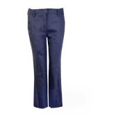 Blue Linen Blend Chino Trousers