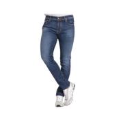Slim Fit Blå Jeans med Orange Kontrastsyning