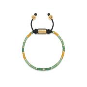 Men`s Beaded Bracelet with Green Mini Disc Beads