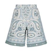 Paisley-Broderede Shorts