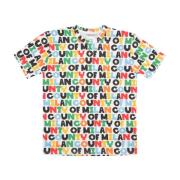 Multifarvet Logo Print Bomuld T-Shirt