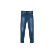 Super Skinny Denim med Rhinestone Hjerte