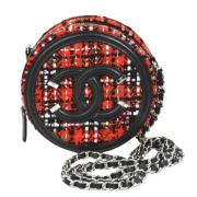 Rød Tweed Chanel Skuldertaske