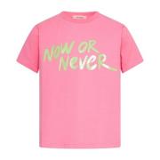 Pink Børne T-shirt med Now or Never Print