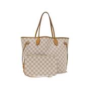 Brugt Beige Lærred Louis Vuitton Neverfull Tote Taske