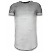 Flare Effekt Lang Skåret Bicolor - Herre T-Shirt - T09165G