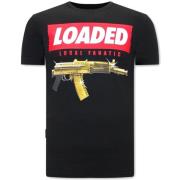 T-shirt med Loaded Gun tryk