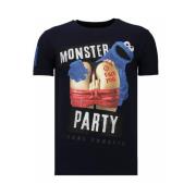 Monster Party Rhinestone - Herre T-Shirt - 13-6206N