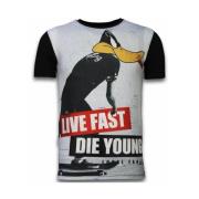 Duck Live Fast Rhinestone - Herre t-shirt - 11-6262Z
