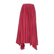 Fuchsia Plisseret Maxi Nederdel