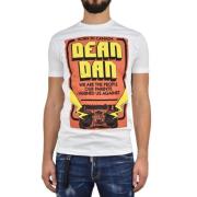 Herre Grafisk Print Hvid T-Shirt - Mod.S74GD0447S22427100