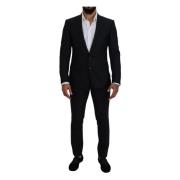 Blå Fantasy Silk Wool Slim Fit Suit