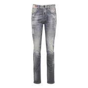Herre Distressed Logo Piping Skinny Jeans