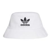 Hvid Bucket Hat med Trefoil Logo Broderi