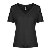 Linen Jersey V-Hals T-Shirt