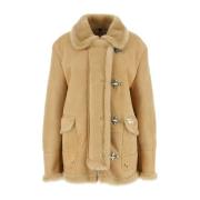 Beige Shearling Jakke - Stilfuld og Behagelig