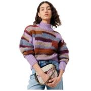 Farverig højhalset sweater