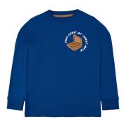 Monaco Blue Langærmet T-shirt med Pizza Print