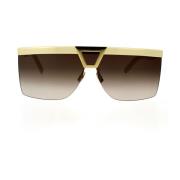 Womens Mask Style Sunglasses with Geometric Detail