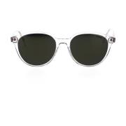 Runde minimalistiske solbriller med spejlede linser