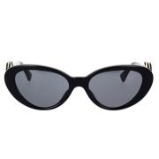 Cat-Eye Solbriller med Mørkegrå Linse og Sort Ramme