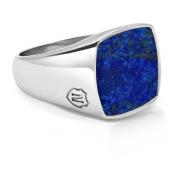 Men's Silver Signet Ring with Blue Lapis